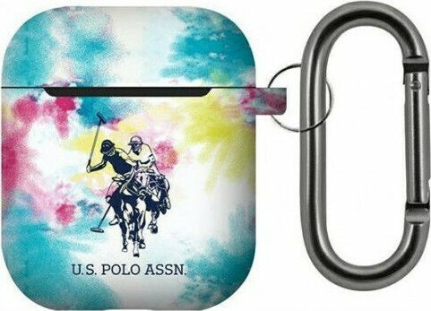 U.S. Polo Assn. Tie & Dye Θήκη Σιλικόνης με Γάντζο σε Πολύχρωμο χρώμα για Apple AirPods