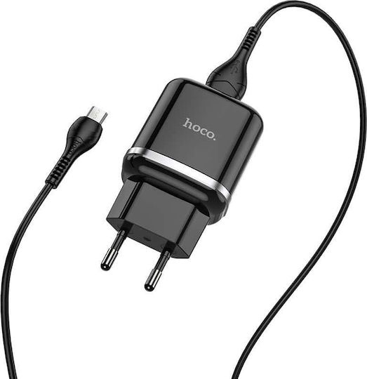 Hoco Charger with USB-A Port and Cable micro USB 18W Quick Charge 3.0 Blacks (N3 Special)