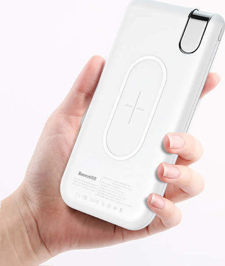 Baseus Thin Version Wireless Power Bank 10000mAh 5W με Θύρα USB-A Λευκό