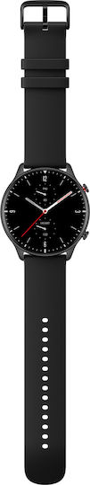 GTR 2 Sport Edition Aluminium 46mm Αδιάβροχο Smartwatch με Παλμογράφο (Μαύρο)