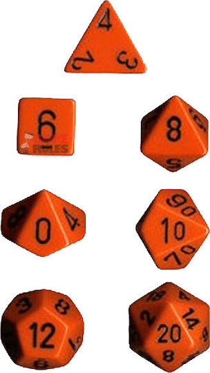 Chessex Dice Orange/Black Opaque 7-Dice Set 7pcs 25403 Oange/Black