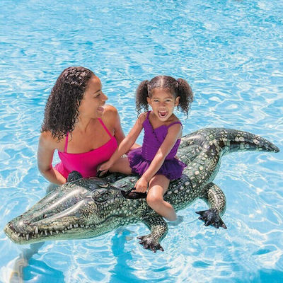 Intex Realistic Gator Copii Saltea umflabilă Ride On pentru piscină Crocodil cu mânere 170cm