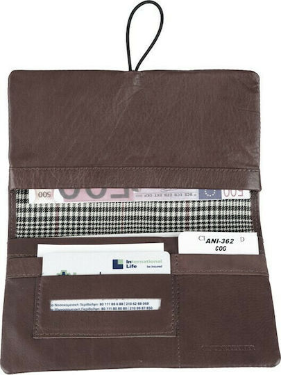 Fetiche Leather Καπνοθήκη από Δερματίνη με Κορδόνι 17.5x10εκ. Σκούρο Καφέ