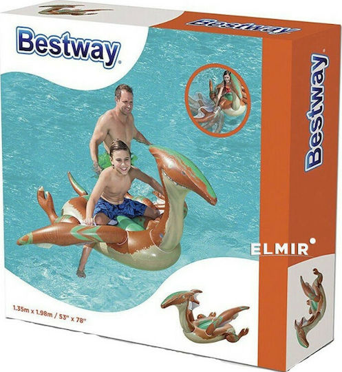 Bestway Παιδικό Φουσκωτό Ride On Θαλάσσης με Χειρολαβές Καφέ 198x135cm