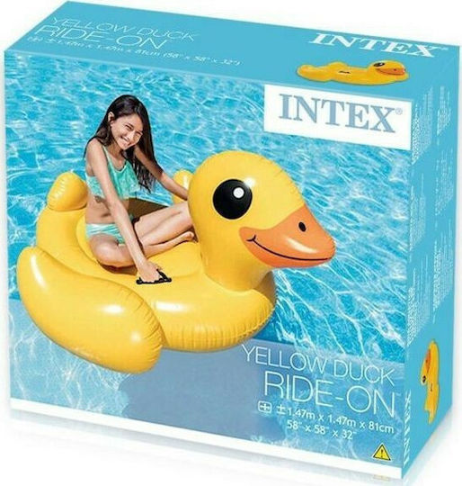 Intex Παιδικό Φουσκωτό Ride On Θαλάσσης Πάπια με Χειρολαβές Κίτρινο 147x147cm