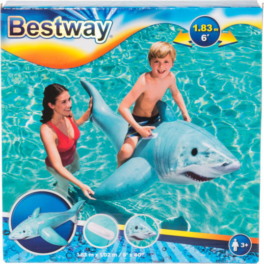 Bestway Παιδικό Φουσκωτό Ride On Θαλάσσης με Χειρολαβές Γαλάζιο 183x102cm