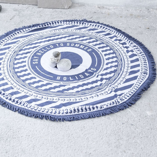 Nima Sommering Runde Baumwolle Blau Durchmesser 150cm