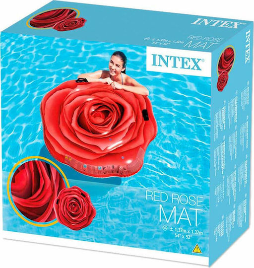 Intex Надуваем Матрак За Плаж С Дръжки Червен 137x119см