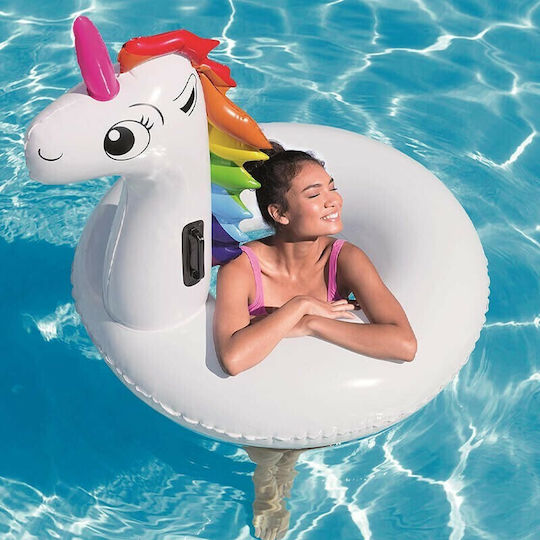 Bestway Aufblasbares für den Pool Einhorn mit Griffen Weiß 136cm