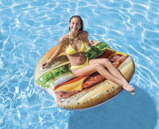 Intex Hamburger Island Inflatable Sea Mattress with Handles 145x142cm