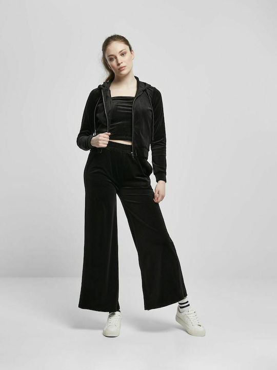 Sweatpants Wide Velvet Black