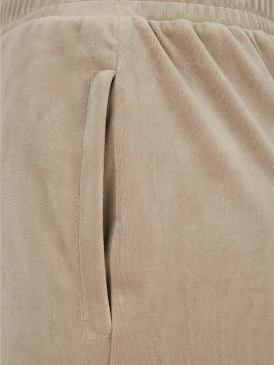 Sweatpants Wide Velvet Beige