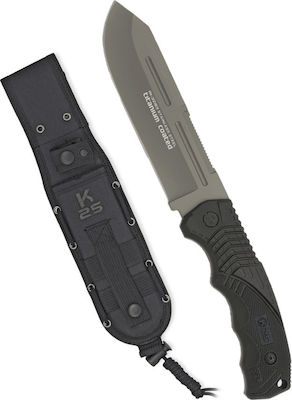 K25 Tactical Messer Schwarz mit Klinge aus Rostfreier Stahl