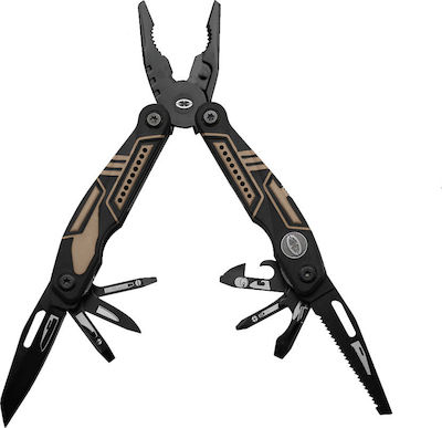 Alpin Ranger Multitool Schwarz mit Klinge aus Rostfreier Stahl in Scheide