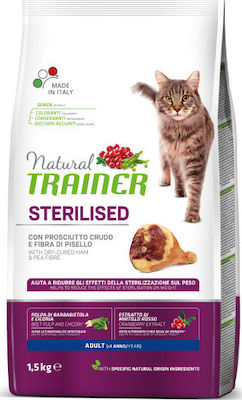 Natural Trainer Sterilised Dry Food for Adult Neutered Cats with Prosciutto 0.3kg