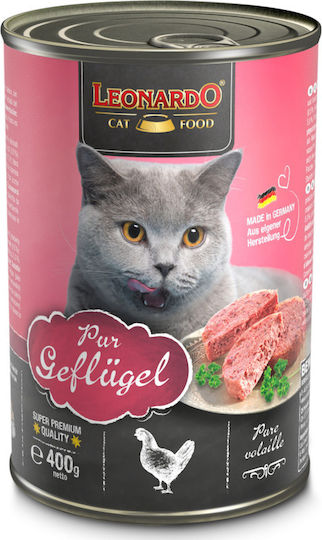 Leonardo Can Wet Food for Adult Cats in Cans with Poultry 400gr