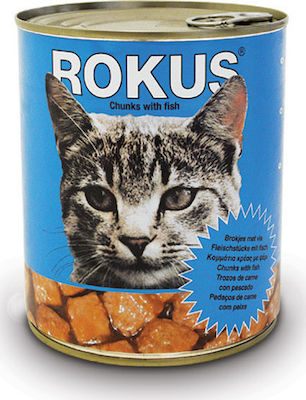 Rokus Κονσέρβα Nasses Katzenfutter für Katze in Dose mit Fisch 12x810gr