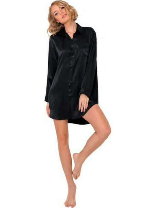 Aruelle Satin Women's Nightdress Black Dominique 39.01.23.186