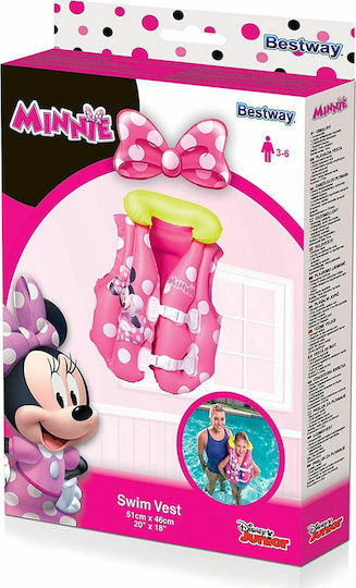 Bestway Παιδικό Γιλέκο Κολύμβησης Minnie Φουσκωτό Ροζ