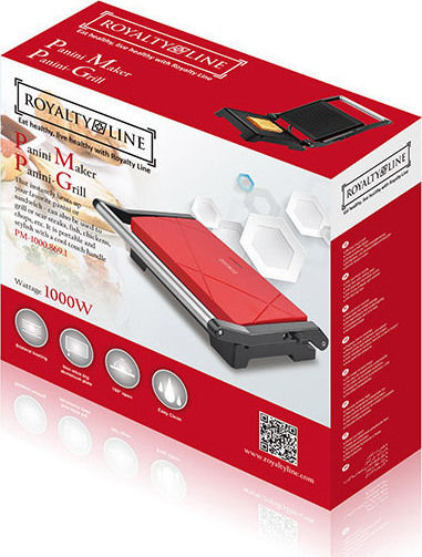 Royalty Line RL-PM1000.869.1 Τοστιέρα Γκριλιέρα 1000W Κόκκινη