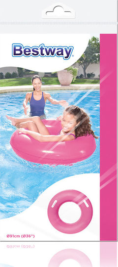 Bestway Kinder Schwimmring mit Griffen und Durchmesser 91cm. ab 3 Jahren Fuchsie 15519