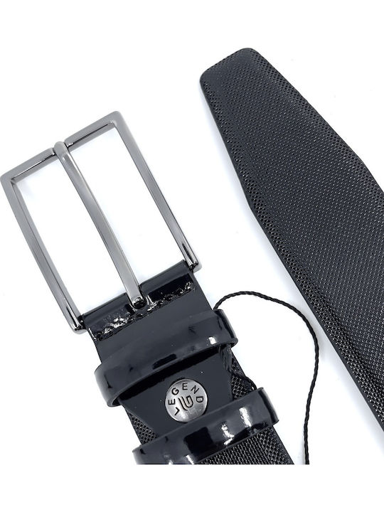L-2030-L Men's Belt Leather Black L-2030-L PATENT LEATHER BLACK