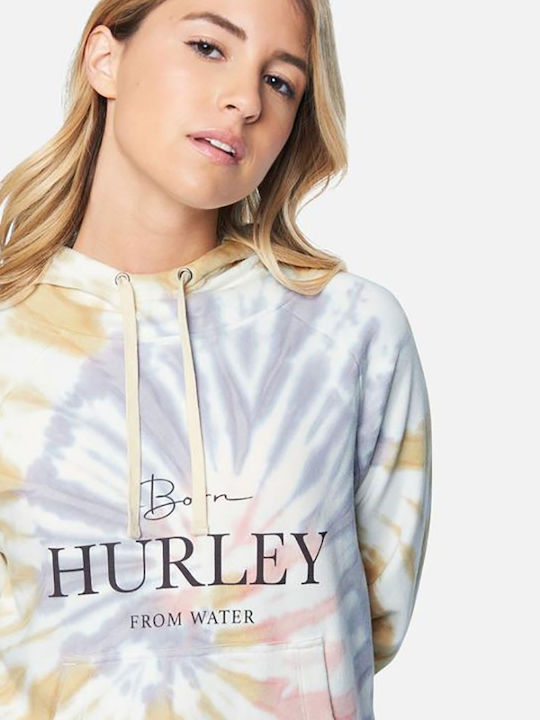 Ivy Tie Dye Easy Raglan Women's Sweatshirt Hooded Purple/Pink/Yellow