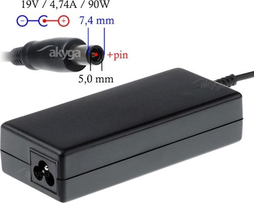 Akyga Φορτιστής Laptop 90W 19.0V 4.7A για HP χωρίς Καλώδιο Τροφοδοσίας