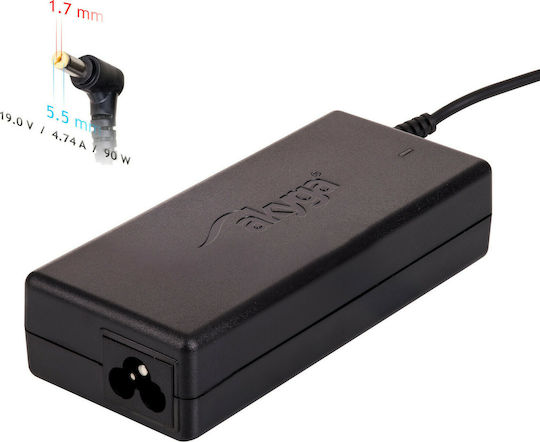 Akyga Φορτιστής Laptop 90W 19V 4.74A για Acer χωρίς Καλώδιο Τροφοδοσίας