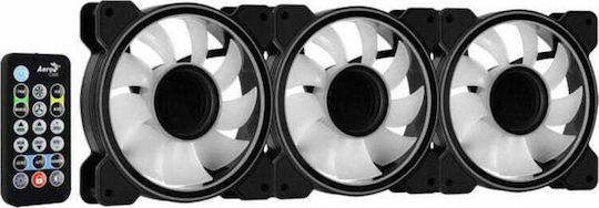 Aerocool Mirage 12 Pro Case Fan 120mm 1300rpm 45.7cfm with ARGB Lighting and 6-Pin Connection 3pcs