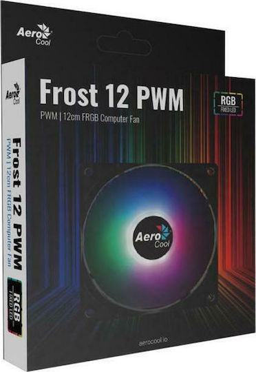 Aerocool Frost 12 FRGB Корпусен вентилатор 120мм с връзка 3-Pin / 4-пинов молекс 1бр Черен