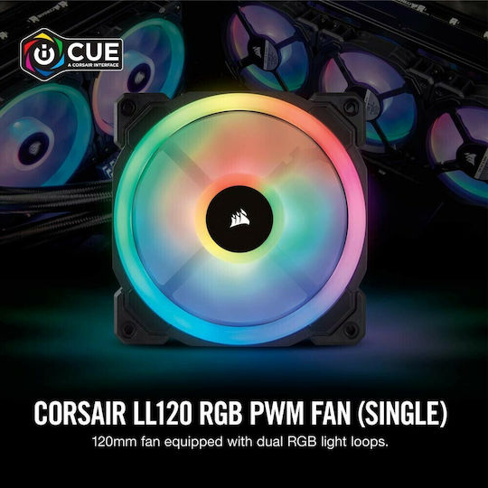 Corsair LL120 RGB Dual Light Loop Case Fan (1500rpm / 43.25cfm) με Σύνδεση 4-Pin PWM
