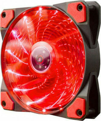 Marvo FN10 120mm 3-Pin / 4-Pin Molex Red Lighting Case Fan Red