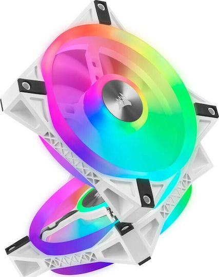 Corsair iCUE QL120 Case Fan 1500rpm 41.8cfm with RGB Lighting and 4-Pin PWM Connection White