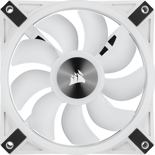 Corsair iCUE QL120 Gehäuselüfter (1500rpm / 41,8cfm) mit RGB Beleuchtung und Verbindung 4-Pin PWM 3Stück Weiße