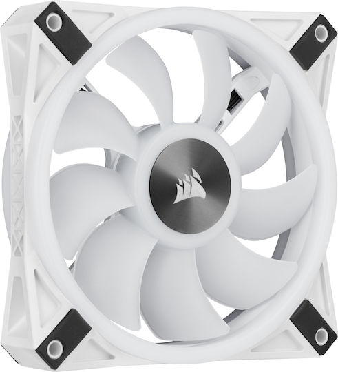 Corsair iCUE QL120 Gehäuselüfter (1500rpm / 41,8cfm) mit RGB Beleuchtung und Verbindung 4-Pin PWM 3Stück Weiße