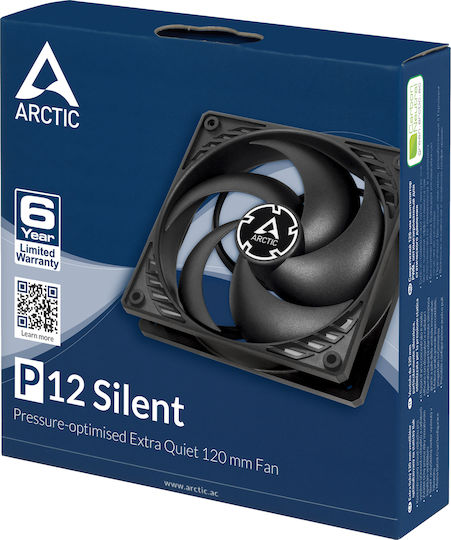 Arctic P12 Silent Вентилатор за кутия 120mm (1050rpm / 24.1cfm) Без светодиодно осветление и свързване 3-Pin