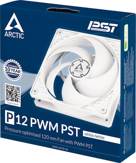 Arctic P12 PWM PST Case Fan 120mm (1800rpm / 56.3cfm) Χωρίς Led Φωτισμό και Σύνδεση 4-Pin White/White