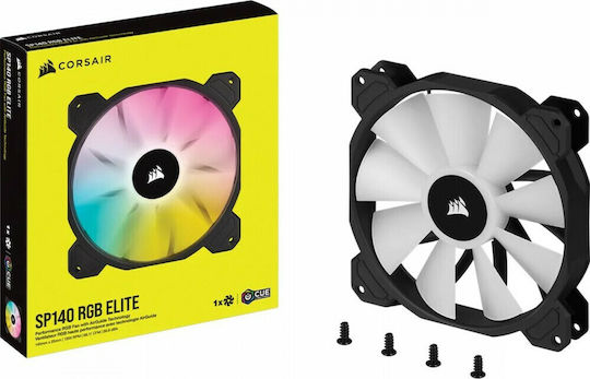 Corsair iCUE SP140 RGB Elite Performance Корпусен вентилатор с връзка 4-изводна ШИМ 1бр Черен