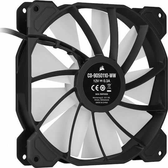 Corsair iCUE SP140 RGB Elite Performance Корпусен вентилатор с връзка 4-изводна ШИМ 1бр Черен