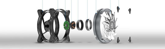 Alseye Halo 4.0 Case Fan 120mm (1100rpm / 24.8cfm) με RGB Φωτισμό και Σύνδεση 3-Pin / 4-Pin Molex 3τμχ