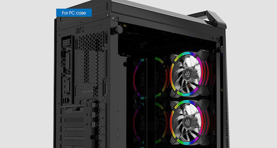 Alseye Halo 4.0 Case Fan 120mm (1100rpm / 24.8cfm) με RGB Φωτισμό και Σύνδεση 3-Pin / 4-Pin Molex 3τμχ