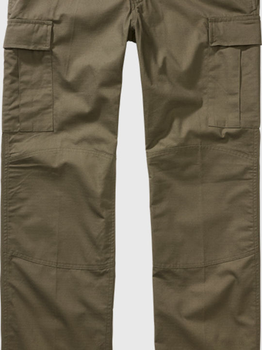 Brandit BD11007 Women's Cotton Cargo Trousers in Straight Line Khaki