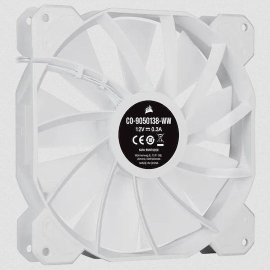 Corsair iCUE SP140 RGB Elite Performance Case Fan (1200rpm / 68.1cfm) με Σύνδεση 4-Pin PWM Λευκό