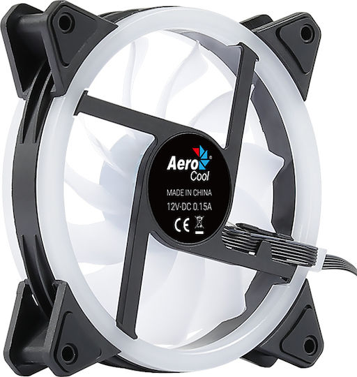 Aerocool Duo 12 ARGB Gehäuselüfter 120mm mit Verbindung 6-polig 1Stück Schwarz