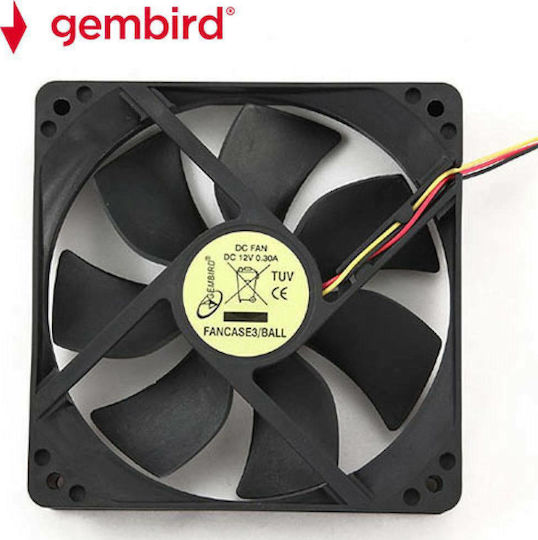 Gembird Gehäuselüfter 3 Gehäuselüfter 120mm (2500rpm / 24.8cfm) Ohne LEDs Beleuchtung und Verbindung 3-polig