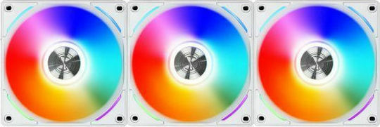 Lian Li UNI Fan AL Gehäuselüfter 120mm (1900rpm / 64,5cfm) mit RGB Beleuchtung und Verbindung 4-Pin PWM 3 Stück Weiß