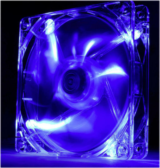 Thermaltake Pure S 12 LED Gehäuselüfter 120mm mit Blau Beleuchtung und Verbindung 3-polig 1Stück Schwarz