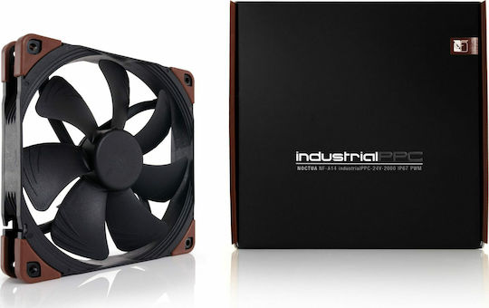 Noctua NF-A14 IndustrialPPC-2000 IP67 Вентилатор за кутия 140мм (2000 оборота / 107.42 куб.м/ч) Без Светодиодно Осветление и Свързване 4-изводна ШИМ