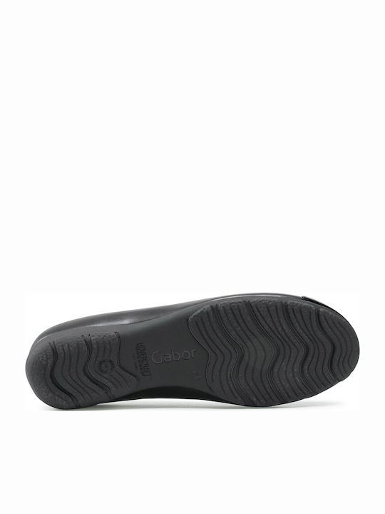 Lederne Damen Ballerinas in Schwarz Farbe